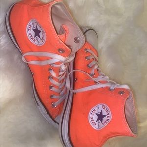 Neon coral converse